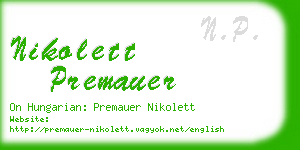 nikolett premauer business card